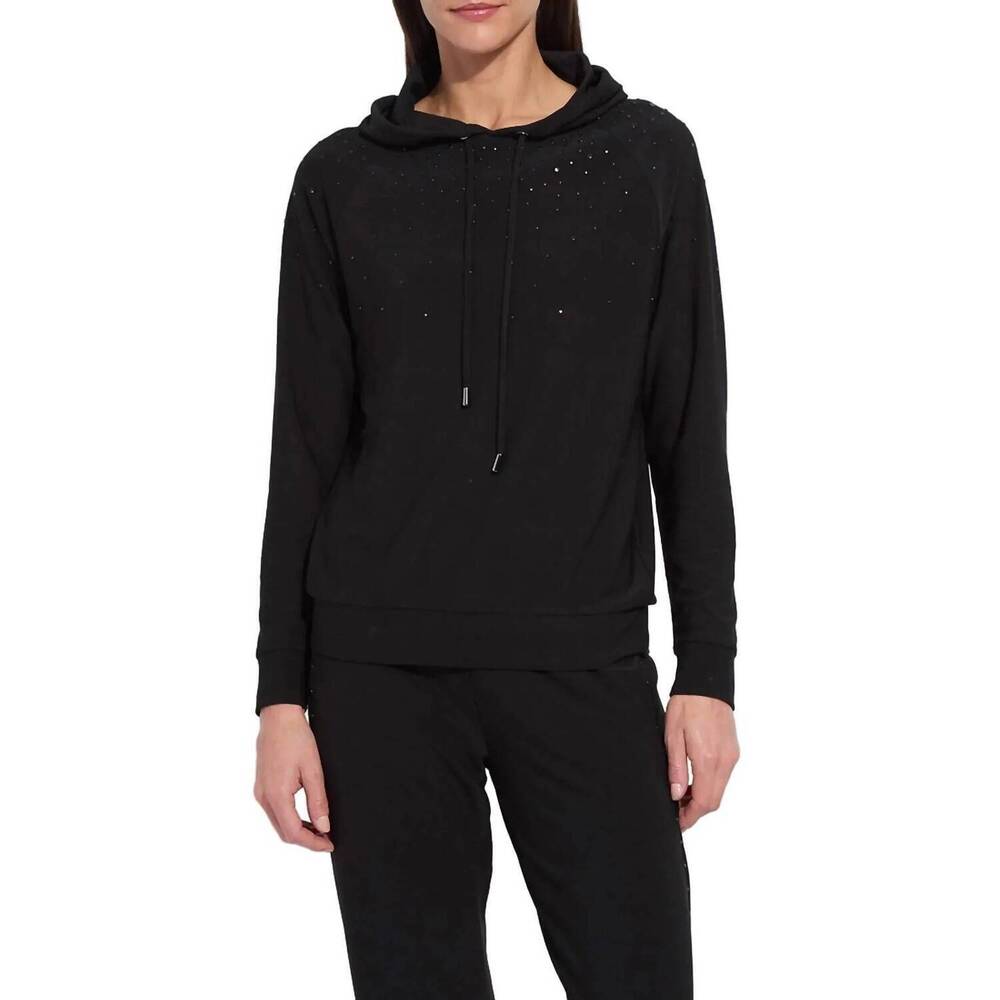 NEW LYSSE emiliana studded hoodie sweatshirt in black